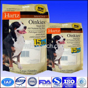 Plastic Dog Food Stand Up Bag With Tear Notch 